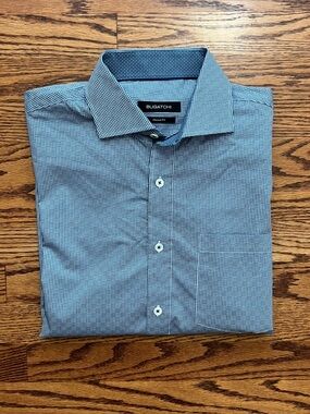 Bugatchi Blue Micro-Check Button-Up Shirt